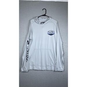 Salt Life Hoodie Mens 2XL Gray SLX Live Salty UVapor Fishing Graphic Pullover